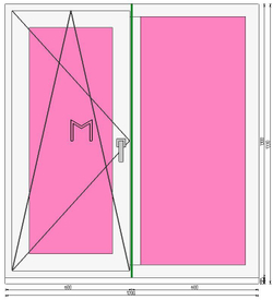 Пластиковое окно 1300 х 1200 ТермА Эко + Москитная сетка