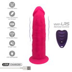 Ярко-розовый вибратор-реалистик 17,5см с пультом ДУ SilexD Premium Silicone Vibration 7" Model 2