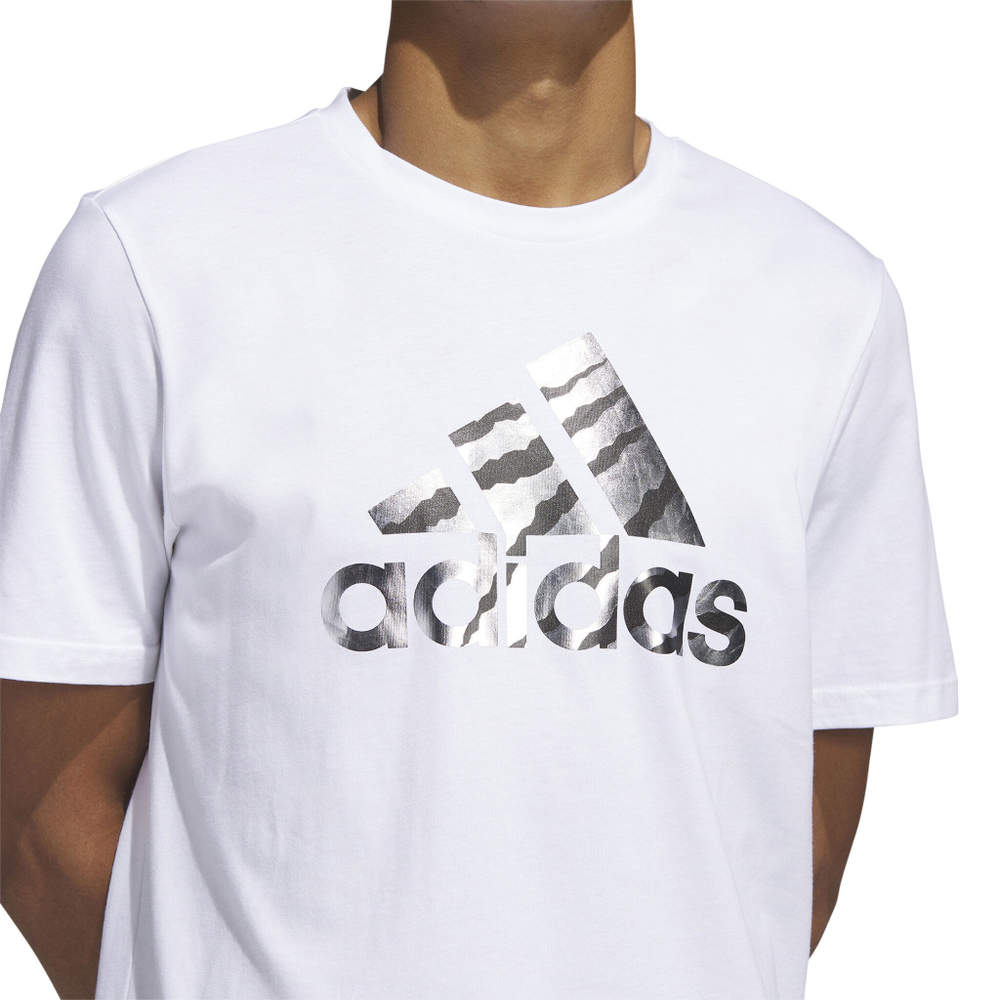 Мужское теннисное поло adidas Power Logo Foil T-Shirt Men - White, Grey