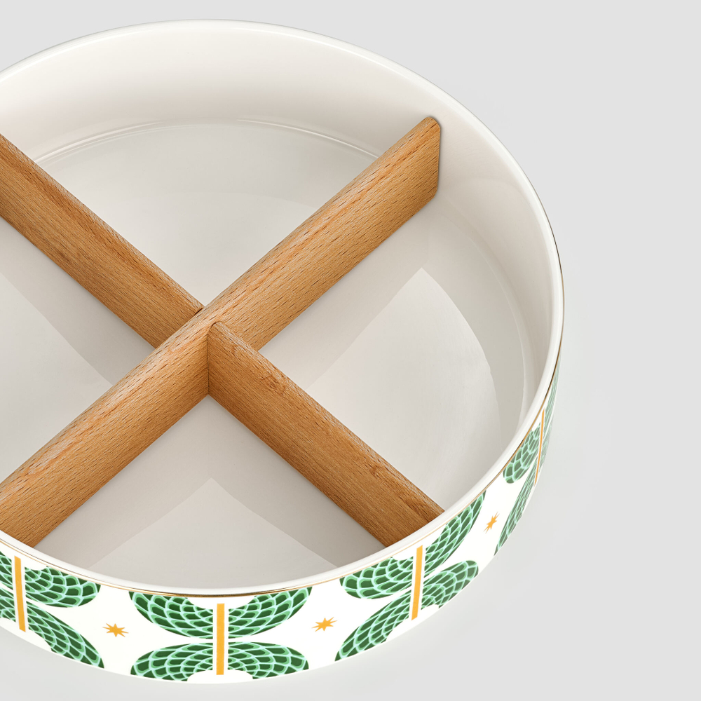 Блюдо сервировочное большое Farforite «Сплетено» 20,5 см в подарочной коробке