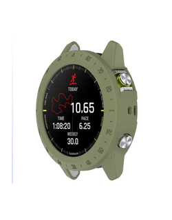 Защитный бампер чехол для часов Garmin MARQ Gen 2 Adventurer Athlete Aviator Captain Golfer материал TPU (Зеленый Хаки)