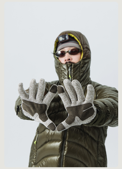 Перчатки Nothomme Blue Winter New Knitted Fleece Anti-Static Water-Repellent Color-Block Thick Gloves”