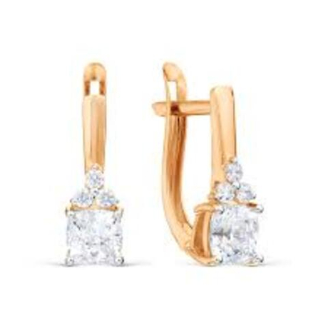 Серьги из золота с фианитами