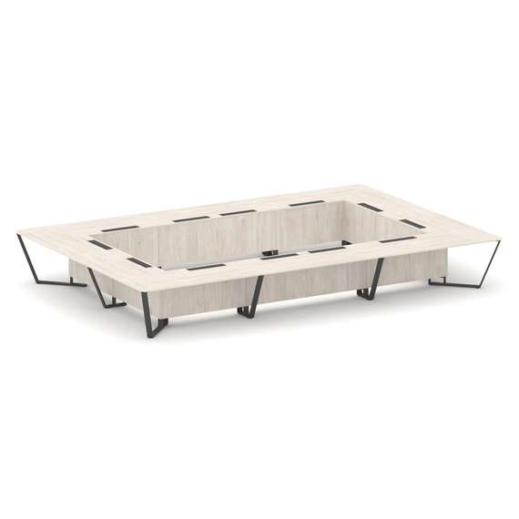 Steel Meet Стол переговорный прямоугольный KD-PR.B.SP-26K2 Денвер Светлый/Металл Антрацит 6000*4000*