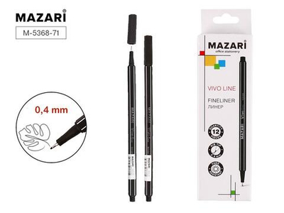 Ручка линер,черная 0,4мм VIVO LINE(Mazari)