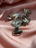 Пуговицы сердечки мятый металл серебро