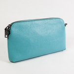 Маленький стильный женский повседневный клатч сумочка голубого цвета из экокожи Dublecity DC802-7 Blue