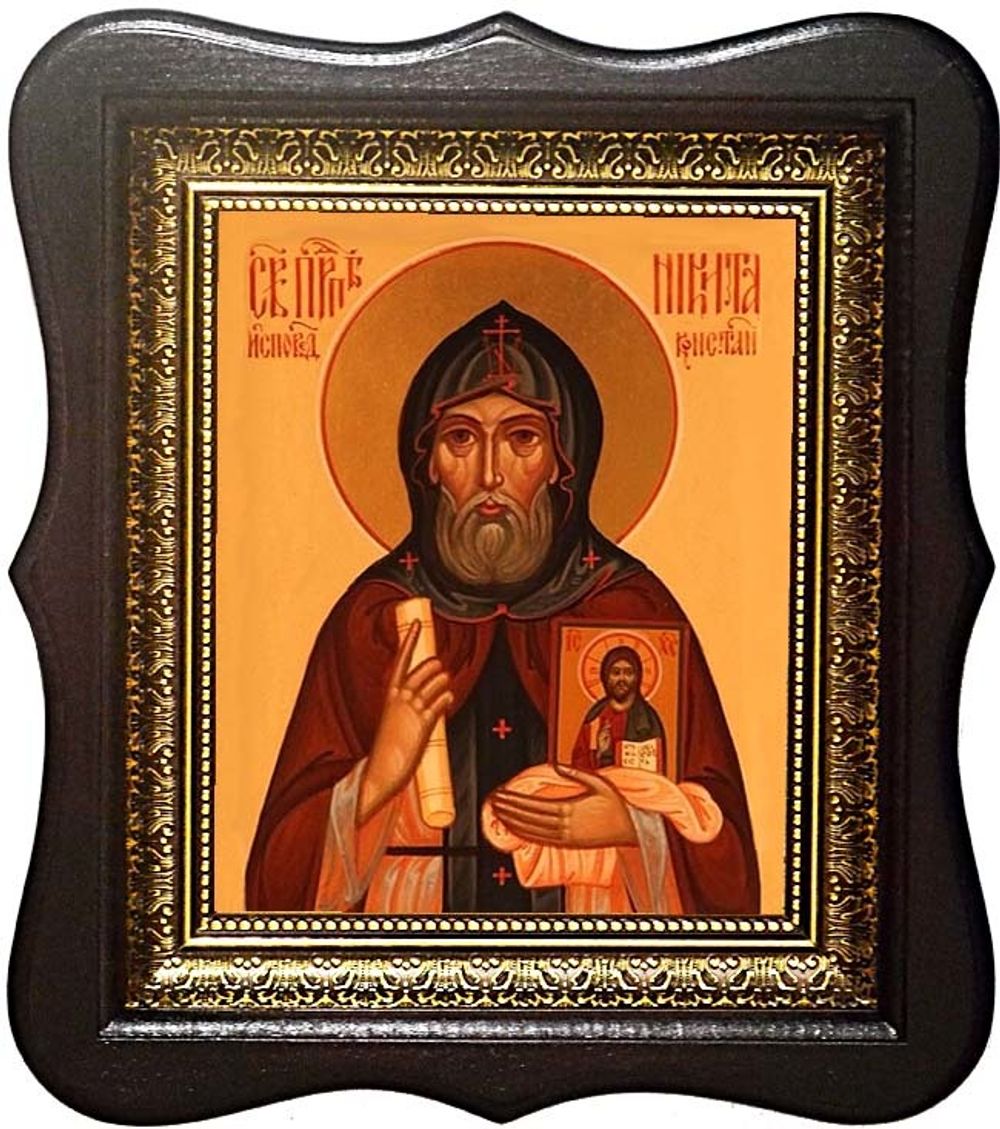 Никита Константинопольский преподобный исповедник. Икона на холсте.