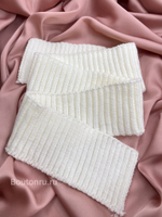 Подвяз вязаный белый (теплый белый) 0,7-0,75 м, ширина 6 см