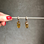 Серьги "Кристаллы" темные, серебро 925, натуральный янтарь