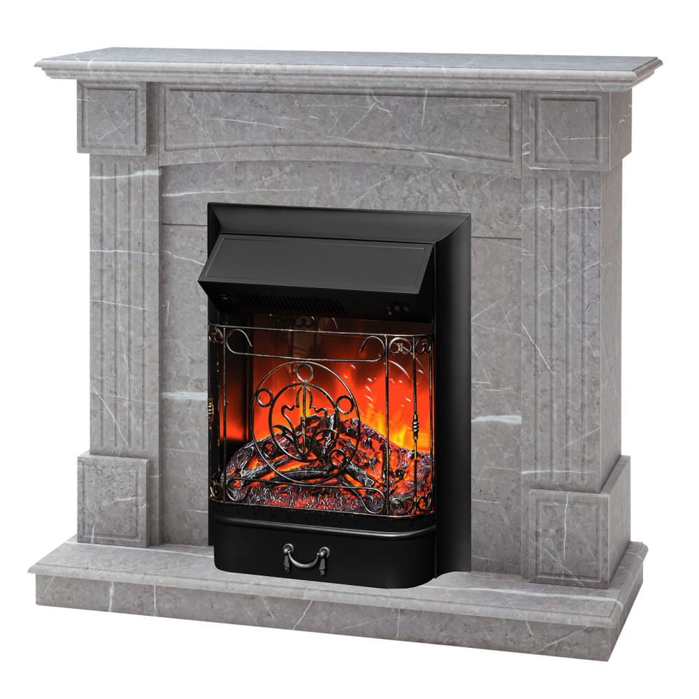Каминокомплект Real Flame Andrea STD GR с очагом Majestic Lux Black (без пульта)