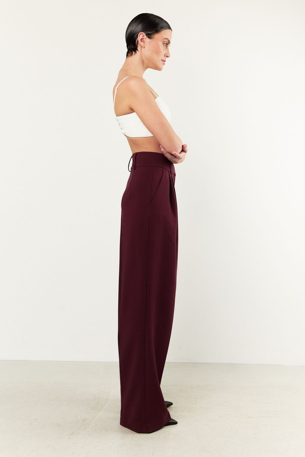 Брюки-палаццо бордовые