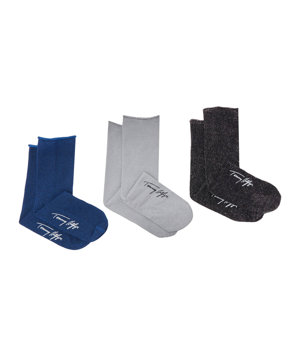 Носки 3 пары GLITTER GIFTING Tommy Hilfiger - черный(701226102)