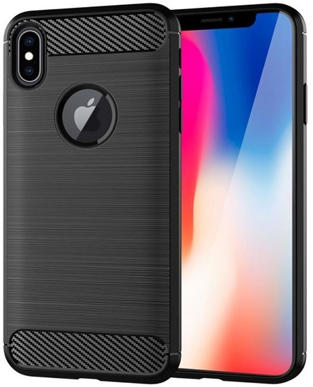 Чехол для iPhone X цвет Black (черный), серия Carbon от Caseport