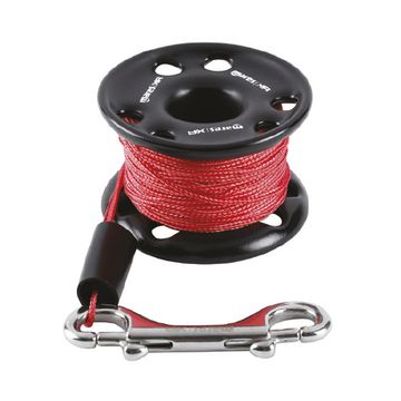 Шпуля-катушка Mares XR стальная с красным линем и карабином 15 м