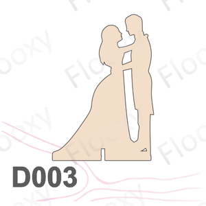 Топпер деревянный в букет цветов "Молодожены танец" 10шт.