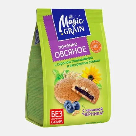 Печенье Овсяное Magic Grain с Топинамбуром Черника 180г
