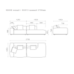 4-х местный нераскладной диван с лаундж модулем SAGA 008/013