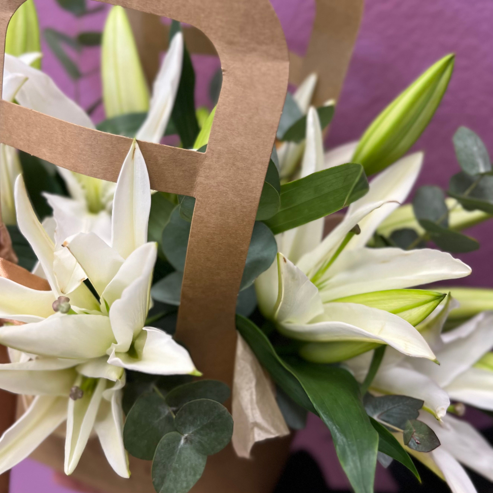 Крафт сумочка с лилиями #69