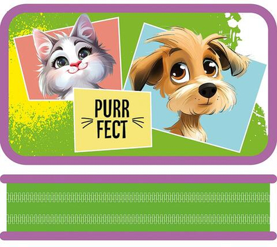 Пенал 2секц. большой тканевый торец 190/105 "Purrfect" (Пчёлка)