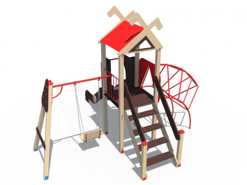 Детский игровой комплекс Лесная долина с лазом и качелями ДИО 06100