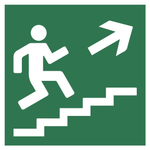 Знак E-15 «Направление к эвакуационному выходу (по лестнице вверх)»