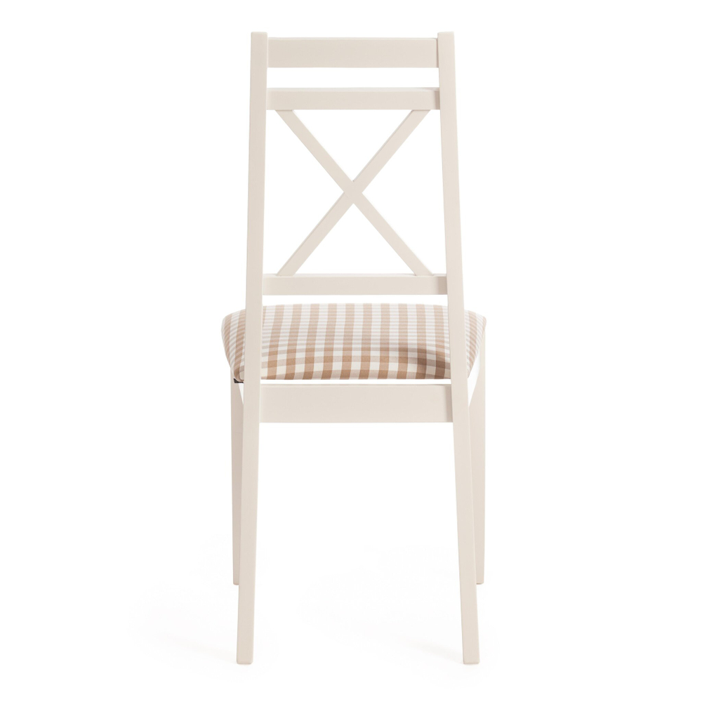 Стул Picasso ( PC-SC ) дерево гевея, 45х53х97см, ivory white (слоновая кость 2-5), ткань: клетка мелкая (S505-18)