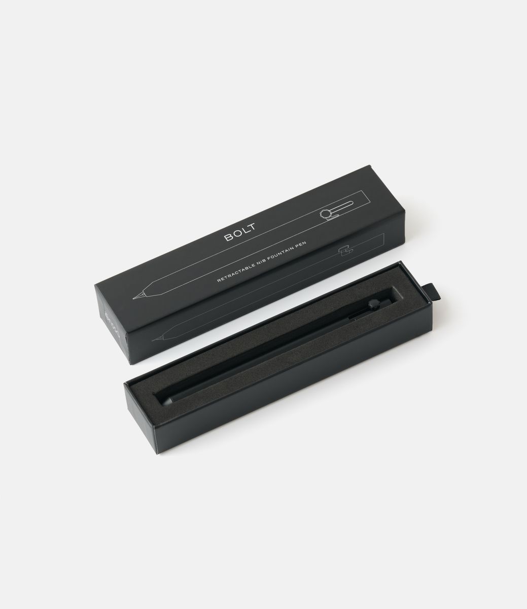 Ensso BOLT Fountain Pen Black Aluminum Set — перьевая ручка с выдвижным стержнем