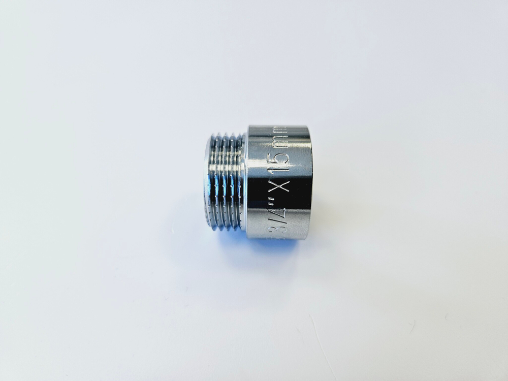 Удлинитель резьбы 3/4", L15мм (латунь-хром)