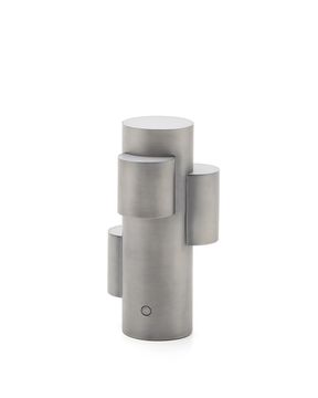 Переносная настольная лампа Adrina из светло-серого металла