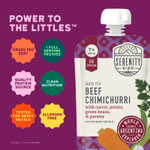 Serenity Kids, чимичурри из говядины травяного откорма с морковью, картофелем, стручковой фасолью и петрушкой, для детей от 7 месяцев, 99 г (3,5 унции)