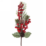 Ветка хвойная «Ягодное изобилие», 55 см