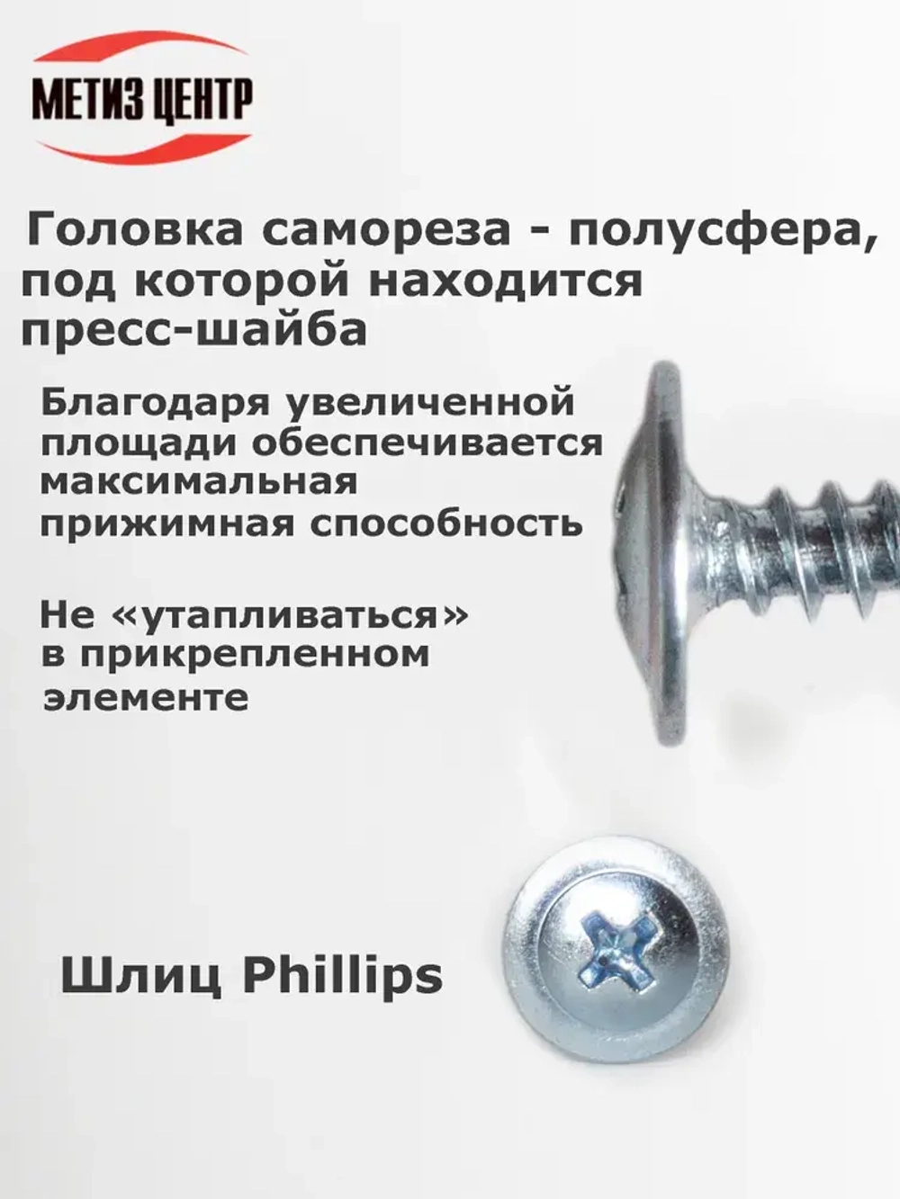 Саморез С ПРЕСС-ШАЙБОЙ 4,2х 25 острие цинк (100 шт.)