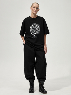 Футболка с принтом "Некому березу заломати". Черная