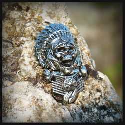 Замок для браслета "Вождь индейцев " мельхиор