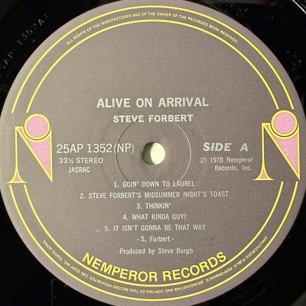 Steve Forbert – Alive On Arrival (Япония 1978г.)