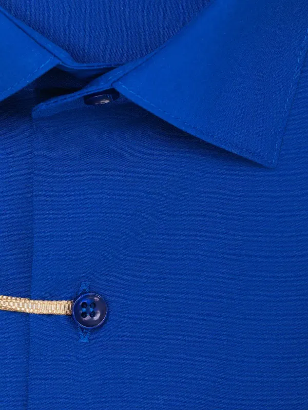 Рубашка приталенная SLIM FIT с длинным рукавом, синяя