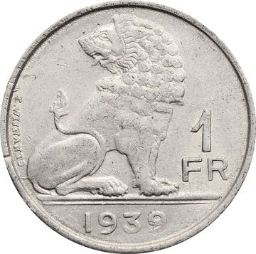 1 франк 1939 Бельгия (BELGIQUE - BELGIE)