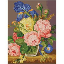 Almaz qaşlarla mozaika \ Алмазная мозаика \ Diamond painting Almaz qaşlarla mozaika \ Алмазная мозаика \ Diamond painting Алмазная мозаика ТРИ СОВЫ "Букет цветов", 40*50см, холст на деревянном подрамнике, картонная коробка