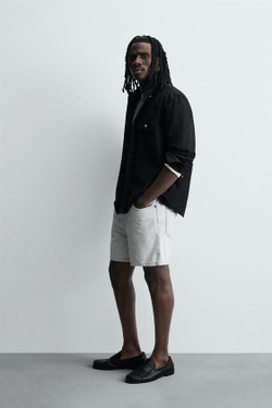 ZARA ДЖИНСОВЫЕ ШОРТЫ REGULAR FIT, НЕБЕСНО-ГОЛУБОЙ