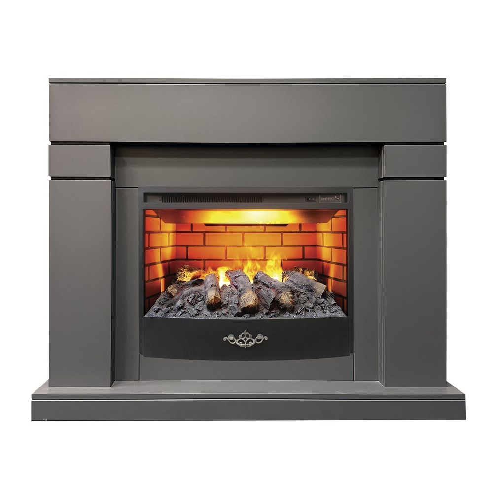 Электрокамин RealFlame Lindelse 25,5/26 GR серый c очагом 3D Firestar 25,5
