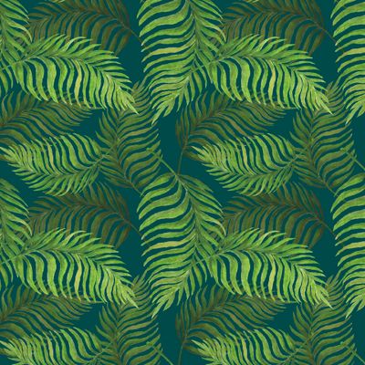 Тропические листья на синем фоне