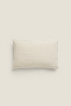 ZARA HOME ЧЕХОЛ ДЛЯ ДЕКОРАТИВНОЙ ПОДУШКИ С ВЫШИВКОЙ, СВЕТЛО-БЕЖЕВЫЙ