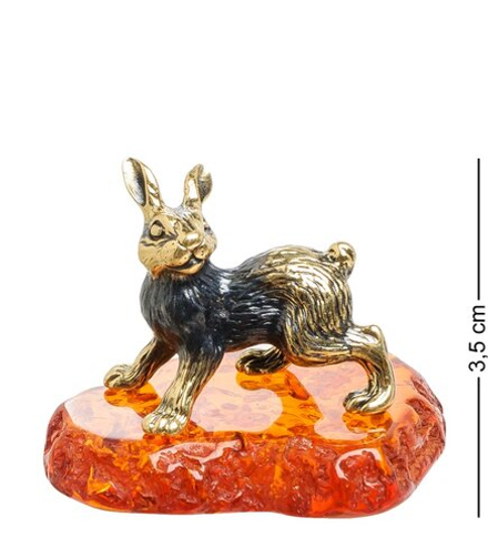 Народные промыслы AM-1553 Фигурка «Заяц Тумак» (латунь, янтарь)