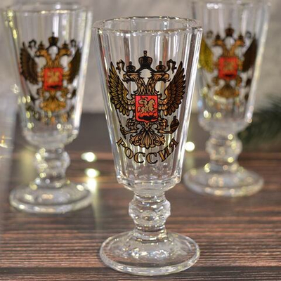 Набор рюмок 6шт 35мл Лафитник "Золотой герб России"