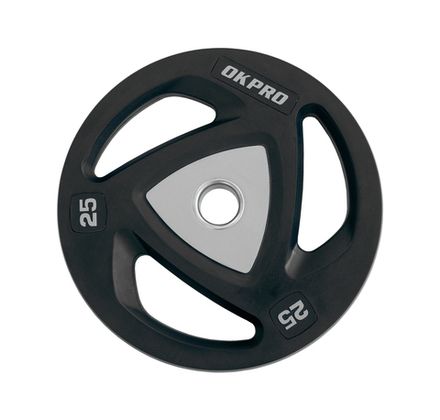 Диск олимпийский полиуретановый 25 кг OKPRO серый лого