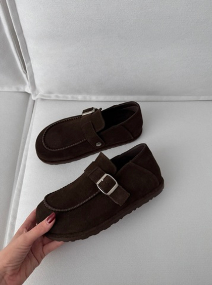 Лоферы из натуральной замши