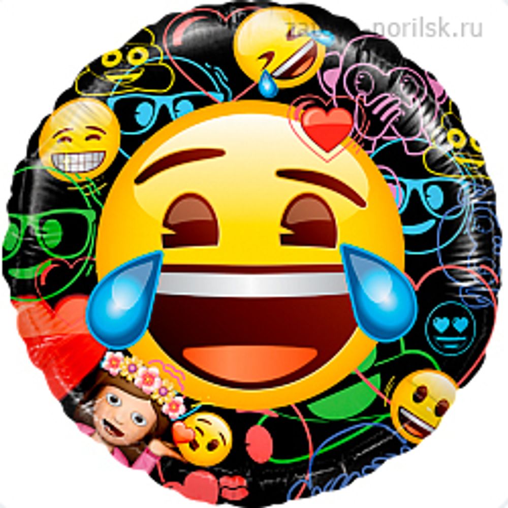 Круг Смайл Emoji черный