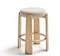 Полубарный табурет Granite 65 см, бежевый шенилл, массив ясеня в натуральном цвете