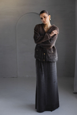 Кардиган из пушистого трикотажа коричневый